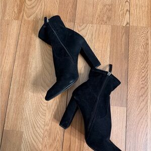 Steve Madden Black Suede Ankle Boots
